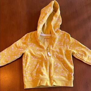 Cat & Jack Yellow Kids Hoodie with Floral Print